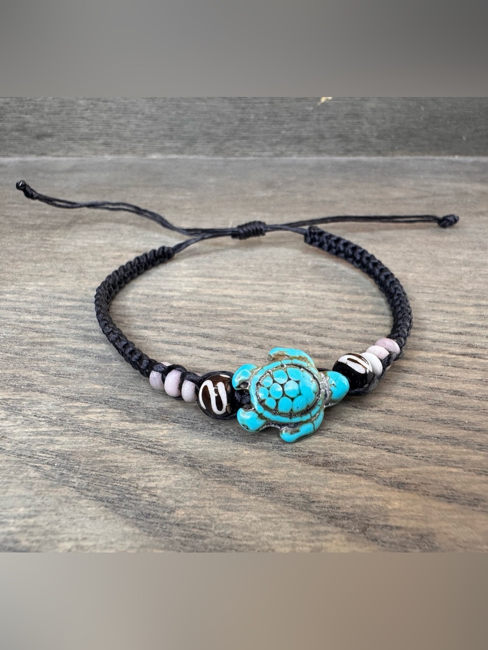 NEW Turquoise Turtle Bead Macrame Bracelet